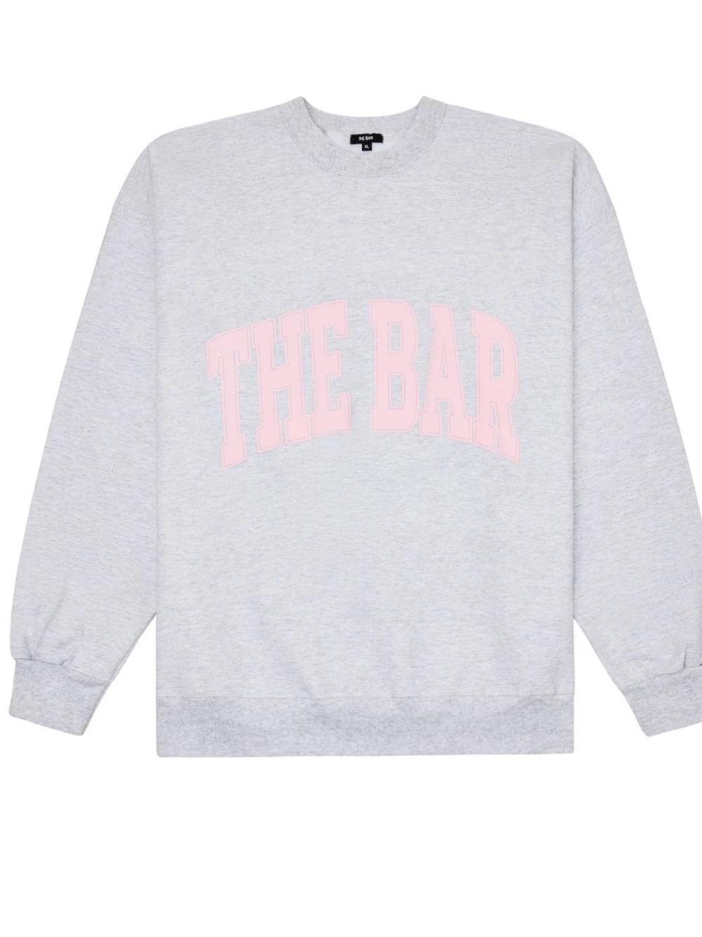 The Bar Crewneck in Grey/Blush